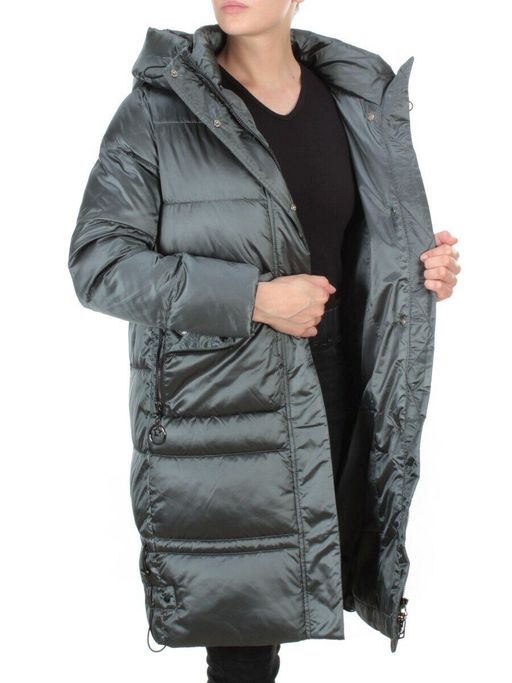 9106 AQUAMARINE Пальто зимнее женское FLOWEROVE (200 гр. холлофайбера) - Fashion фото 9