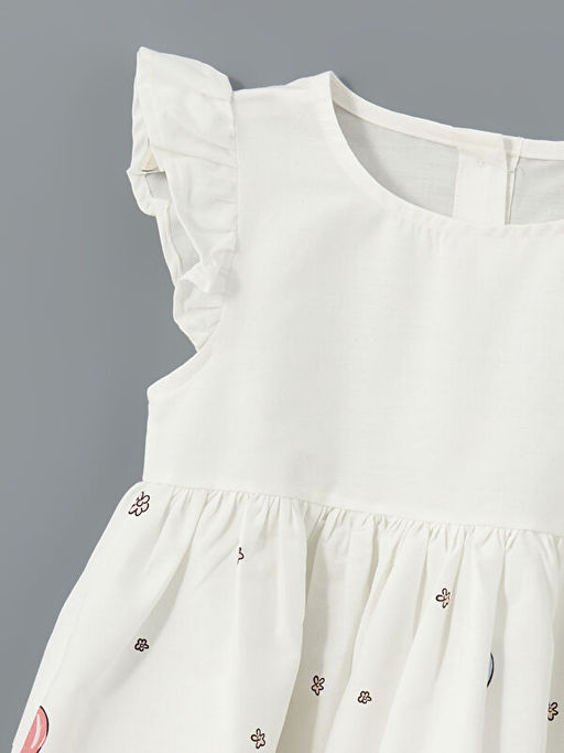 Bisiklet Yaka ?izgili K?z ?ocuk Elbise