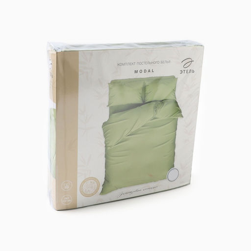 Постельное бельё 2-спальное «Этель», модал, зелёное