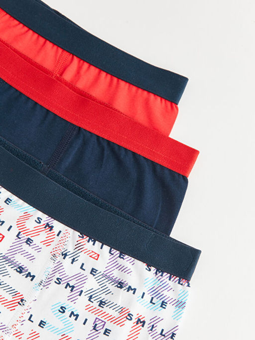 Bask?l? Pamuklu Erkek ?ocuk Boxer 3l? - Waikiki фото 3