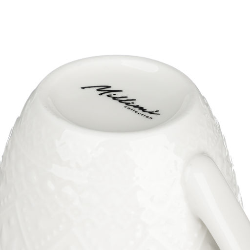 MILLIMI Кружка 380 мл Рельеф, БЕЛАЯ.,фарфор подар. уп., арт.820-684