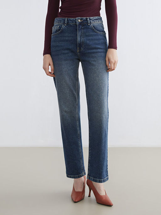 Straight Fit Kad?n Jean Pantolon
