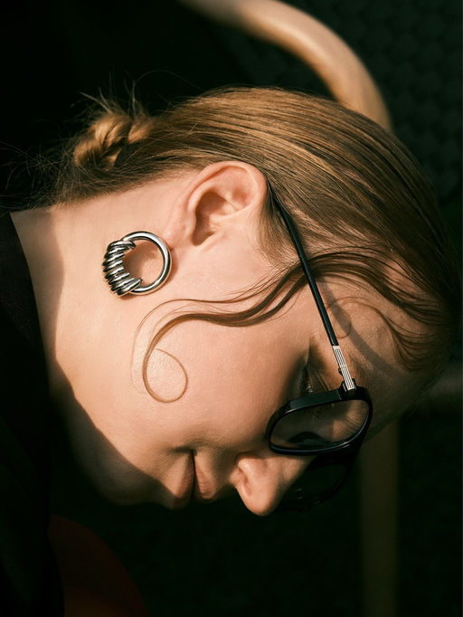 Серьги металл Кольца тренд, цвет золото - Qf фото 6