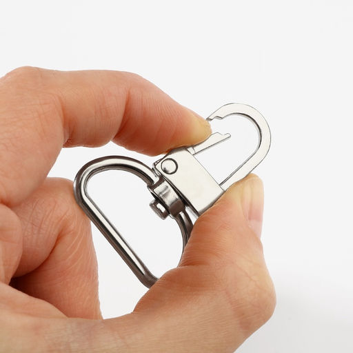 Цена за 2 шт. Карабин металлический, 42×30 мм / 25×2.5 мм, 5 шт., цвет серебряный