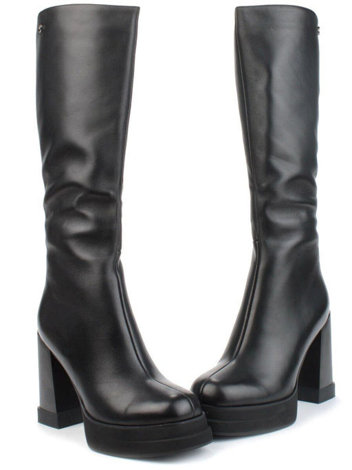 02-3563-24BM-1 BLACK Сапоги зимние женские (натуральная кожа, натуральный мех) - Фабричный китай фото 12