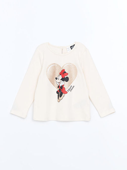 Minnie Mouse Bask?l? K?z ?ocuk Bluz ve Etek 2li Tak?m