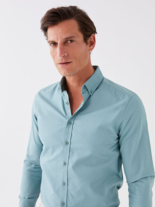 Slim Fit Uzun Kollu Oxford Erkek G?mlek