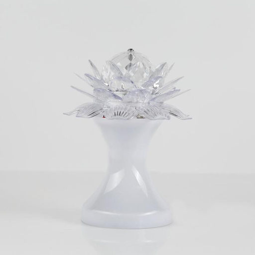 Ночник проектор «Цветок» 12.5 см, свечение RGB, 220 В, белый