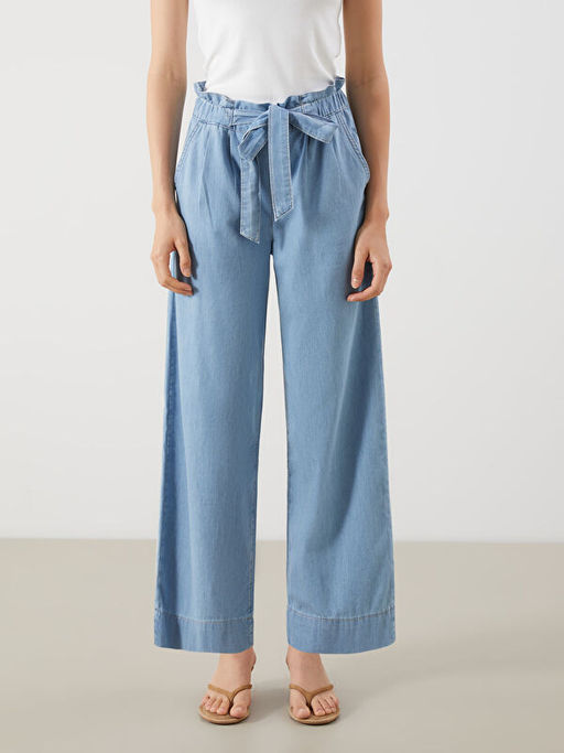 Beli Lastikli Straight Fit Kad?n Jean Pantolon