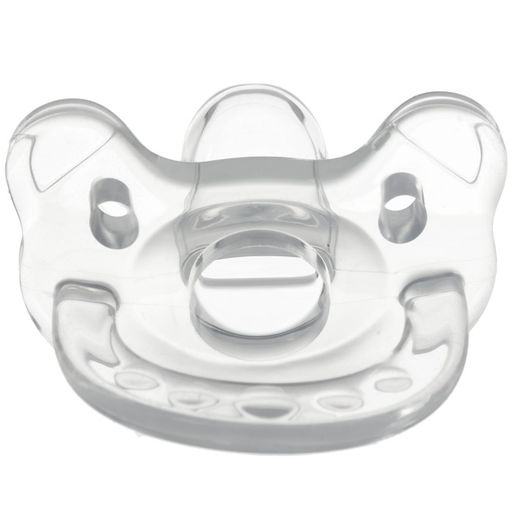 Соска - пустышка цельносиликоновая ортодонтическая Крошка Я «Мишка», от 0 мес., прозрачный