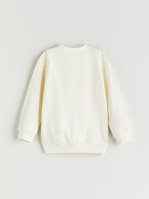 Bisiklet Yaka Bask?l? Erkek Bebek Sweatshirt ve E?ofman Alt 2li