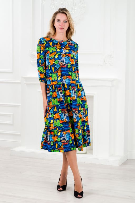 Платье женское из кулирки Амина яркие буквы - Амадэль фото 4