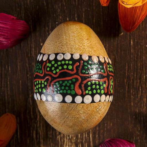 Сувенирный музыкальный инструмент Маракас Яйцо с узором, 6.5?5?5 см, МИКС