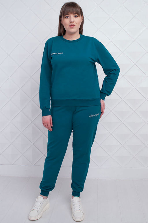 Арт. 2360/1 Костюм с брюками женский 50-58 (5 шт) Цвет:верх- изумруд, низ- изумруд