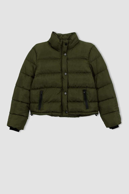 Водоотталкивающая ветрозащитная укороченная куртка-пуховик DeFactoFit стандартного кроя  фото 6