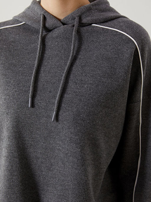 Kap??onlu Oversize Kad?n Sweatshirt Tunik