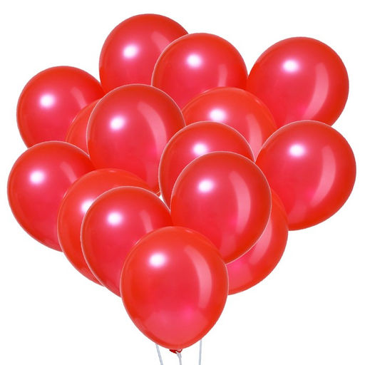 Шары воздушные латексные 12", металл, набор 100 шт., цвет красный