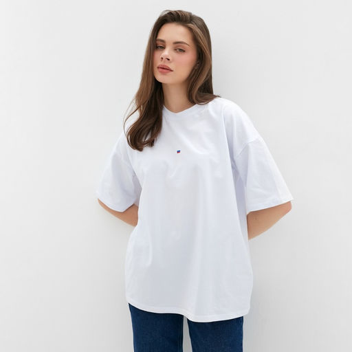 Футболка женская MINAKU: Exclusive print, белая, размер 42