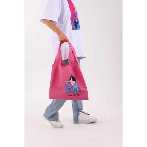 Сумка мешок Love yourself, 40 х 35см, розовая - NAZAMOK KIDS фото 11