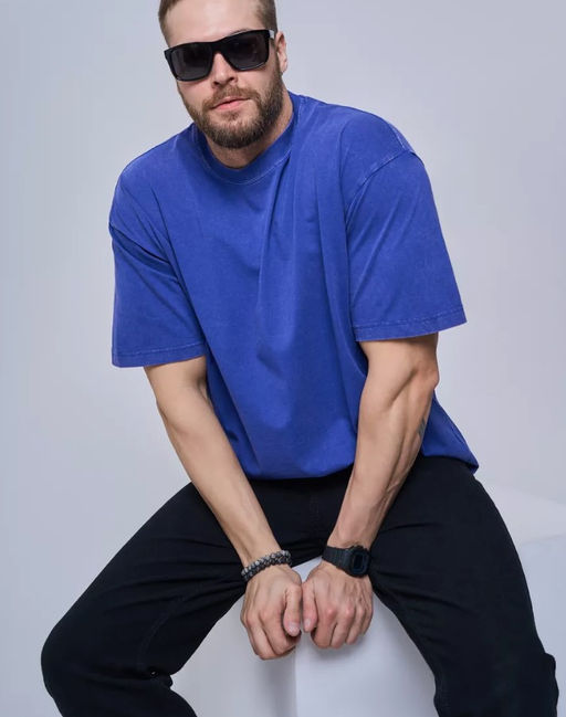 KM1841 Футболка OVER SIZE СИНИЙ