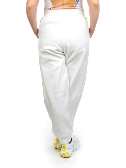M023 WHITE Брюки спортивные женские на флисе (100% хлопок) 7986