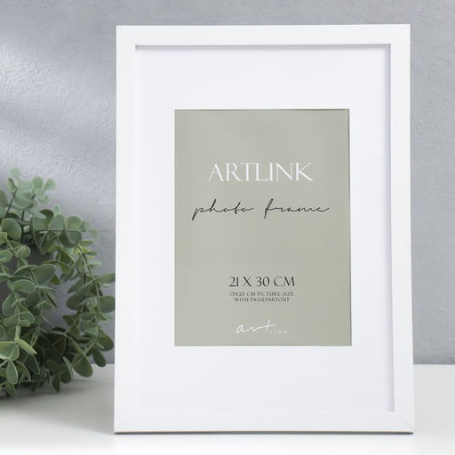 Фоторамка для фото 21×30 см Ellis, МДФ, с паспарту, белый