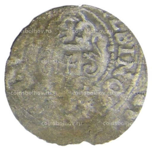 Монета Солид 1634-1654 года Шведская оккупация Риги  королева Кристина