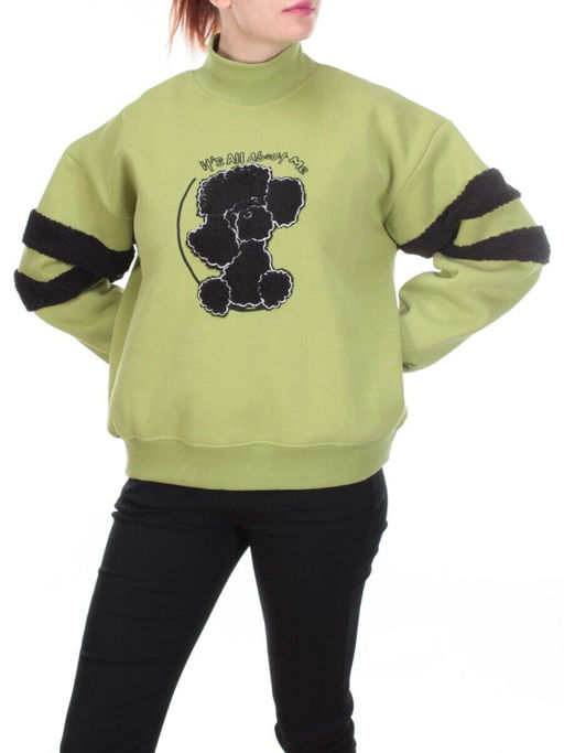 D-5625 Толстовка женская Bluoltre (27% хлопок, 70% полиэстер, 3% вискоза) - Фабричный китай фото 9