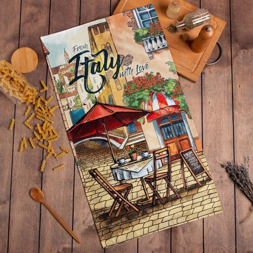 Полотенце Этель: Италия 40х73 см, 100% хлопок, саржа 190 гр/м