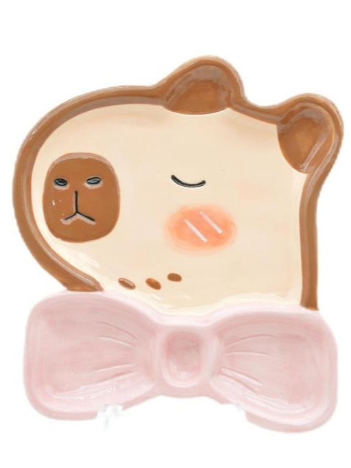 Тарелка керамическая Capybara bow tie, 18,4х20,5х2,4 см