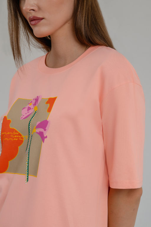 Арт. 4147 Туника женская 44-54 (6 шт) Цвет:лососевый