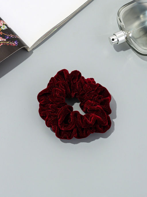 Цена за 2 шт. Резинка для волос «Орбита», джемма бархат, 10 см, бордовая