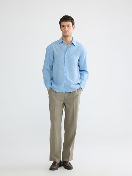 Regular Fit ?izgili Erkek G?mlek