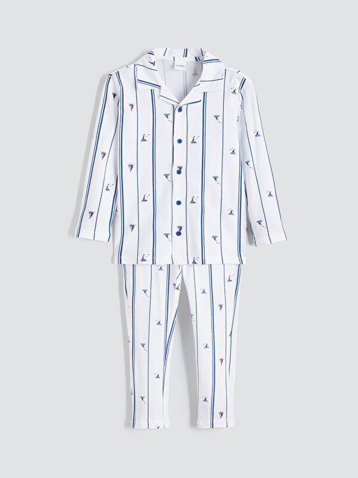 G?mlek Yaka Erkek ?ocuk Pijama Tak?m?