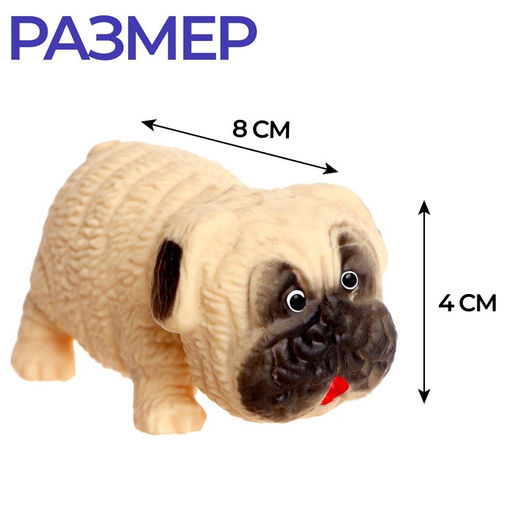 Цена за 12 шт. Мялка антистресс тянучка «Собака», с песком, в шоубоксе