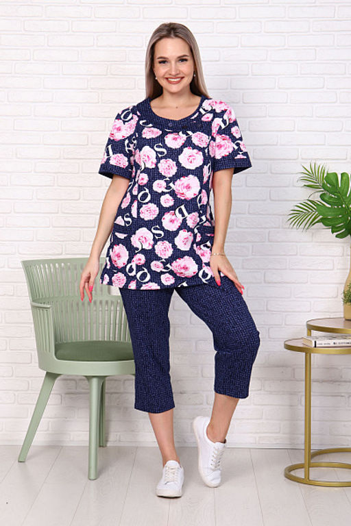 Костюм с бриджами, синий (909-1)