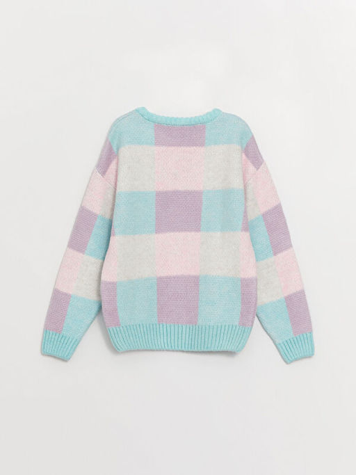 Bisiklet Yaka Renk Bloklu K?z ?ocuk Triko Kazak - Waikiki фото 3