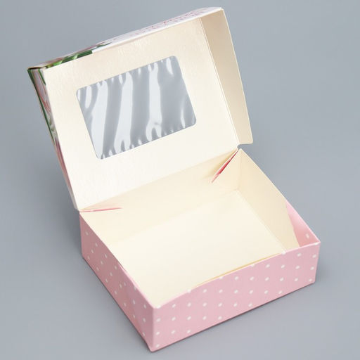 Цена за 10 шт. Кондитерская упаковка, коробка с ламинацией «Тюльпаны», 10×8×3.5 см