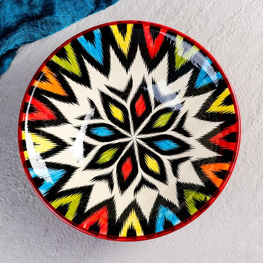 Бульонница узбекская Риштанская Керамика «Атлас», 2 л, d=28 см, разноцветная