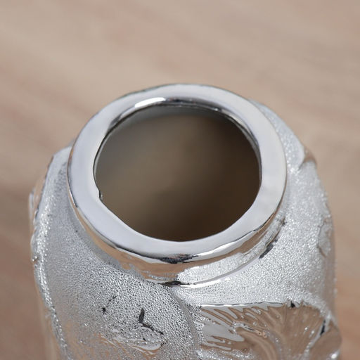 Ваза Гаэль, листья бочка, d=5 см, 17?7.5 см, керамика, серебро