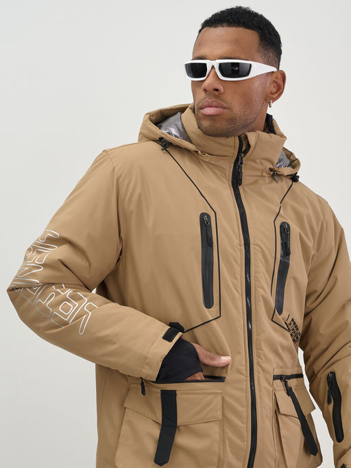 Горнолыжный костюм мужской зимний бежевого цвета 394B - Leifensh фото 18
