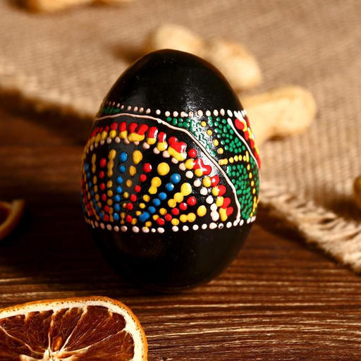 Сувенирный музыкальный инструмент Маракас Яйцо с узором, 6.5?5?5 см, МИКС