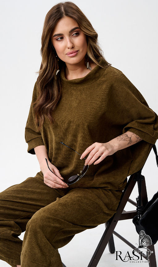 Костюм "Boho" микровельвет хаки Цвет:как на фото