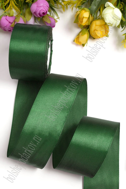 Лента атласная 5 см*25 ярд (SF-1355) темно-зеленый №049