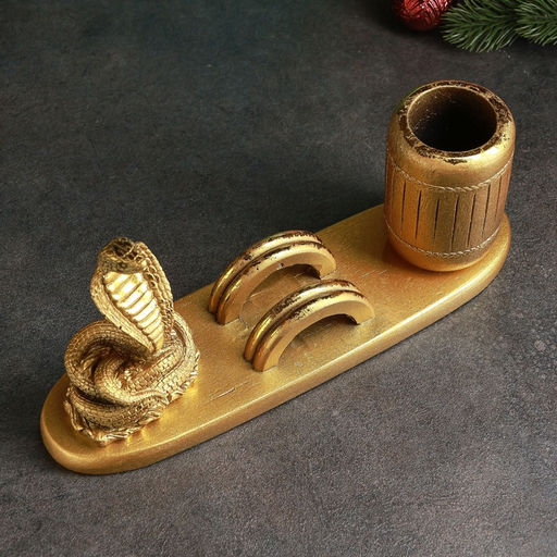 Кашпо - органайзер Змея Кобра золото с позолотой - Хорошие сувениры фото 4