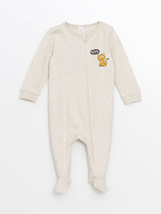 Bisiklet Yaka Uzun Kollu Bask?l? Erkek Bebek Tulum 2li