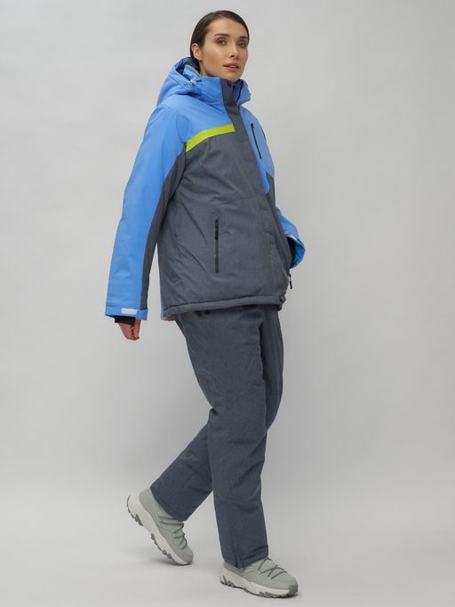 Горнолыжный костюм женский большого размера синего цвета 02282-1S - Chunmai фото 8