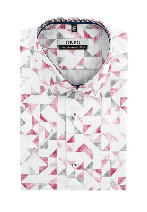 Сорочка мужская короткий рукав GREG 163/201/62031/ZS/C/1p  фото 2