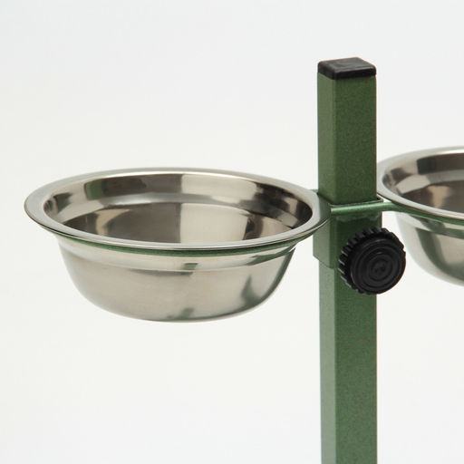 Подставка с мисками для кошек и собак Пижон, 2250 мл, высота 25 см, разборная, зелёная фото 4