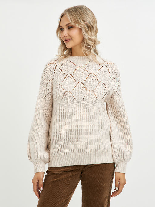 джемпер женский из шерсти с перфорацией - Glenfield фото 5